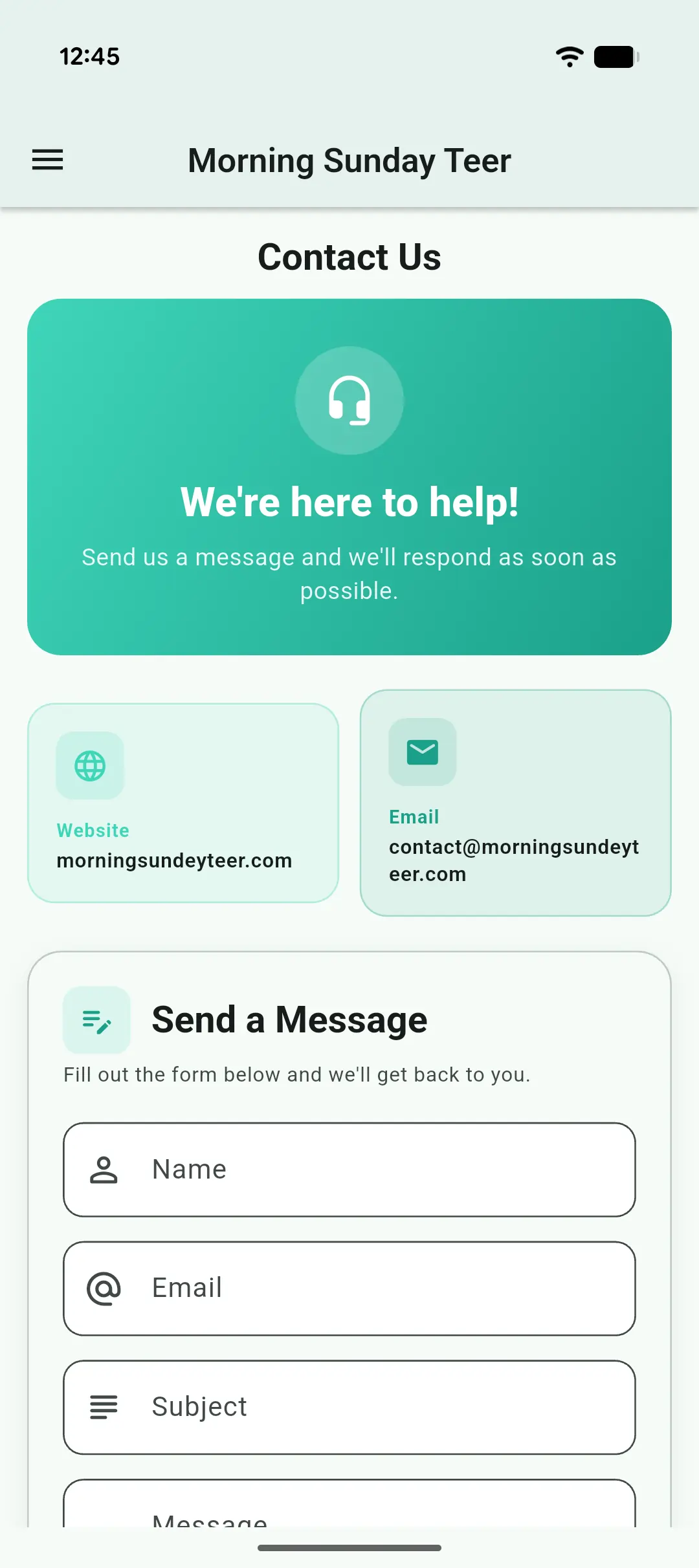 Morning Sunday Teer App Direct Helpdesk Form